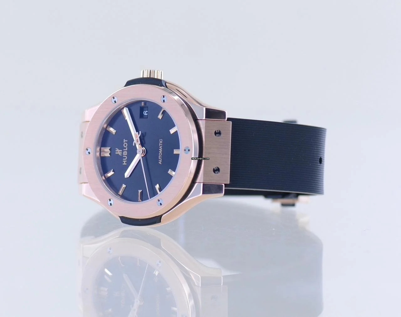 Thumbnail von Hublot Classic Fusion 18K Roségold King Gold Automatic black dial 38mm B+P