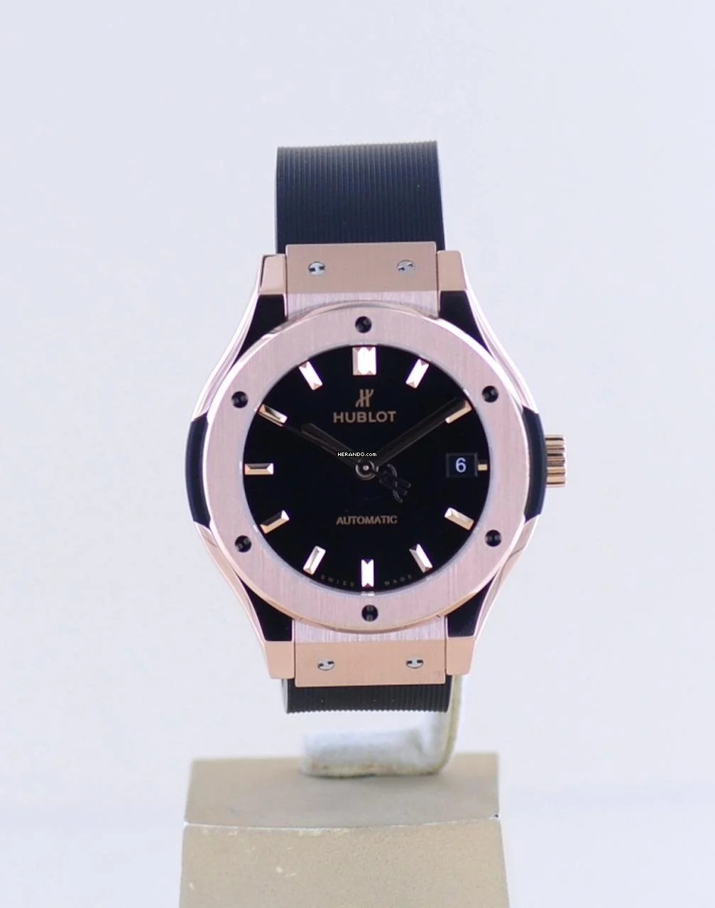 Thumbnail von Hublot Classic Fusion 18K Roségold King Gold Automatic black dial 38mm B+P