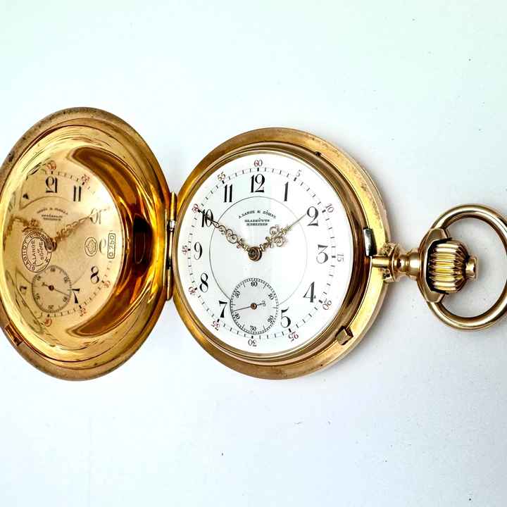  A. Lange & Söhne Taschenuhr 1 A Ausführung Handaufzug 750/000 Rotgold 54 mm 1892 Savonette 