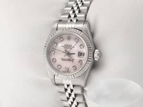 Thumbnail von Rolex Lady-Datejust Edelstahl Weissgold 750 Cacholong Diamanten Automatik Stainless Steel 18kt White Gold Jubilé-band Chronometer Oyster