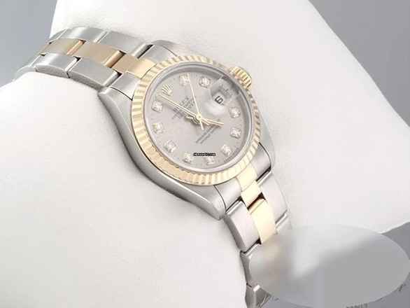  Rolex Lady-Datejust Edelstahl Gelbgold 750 Diamanten 1996 Automatik Gold Stainless Steel Oyster-band Chronometer 