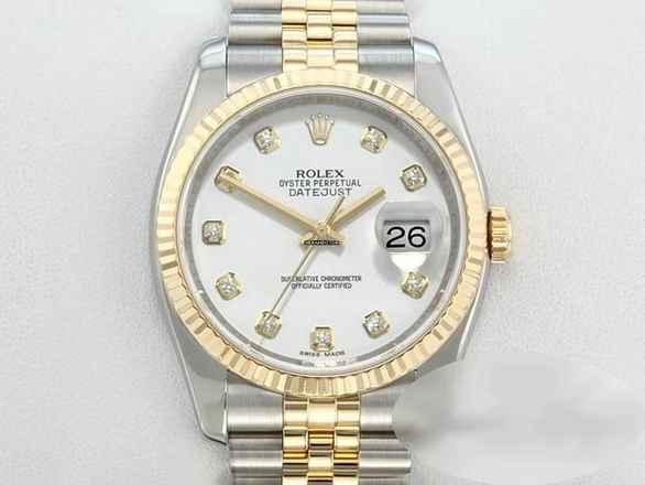  Rolex Datejust 36 36mm 116233 2013 Diamanten Stahl Gelbgold 750 Rolex-service 2025 