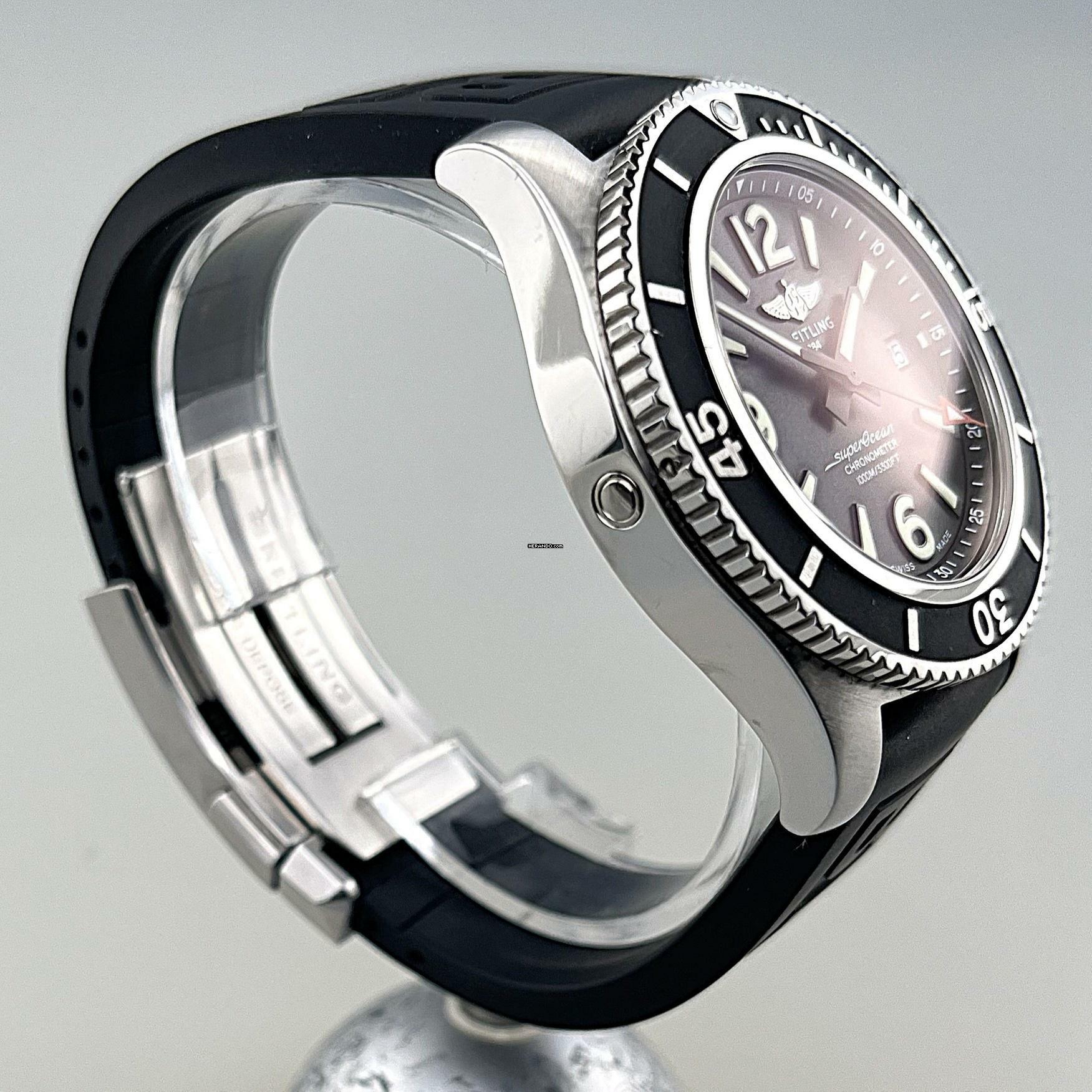 Thumbnail von Breitling Superocean 44 Automatic A17367 Stahlgehäuse Kautschuk plus Stahlarmband ZB schwarz Full Set plus Original Breitling Stahlarmband