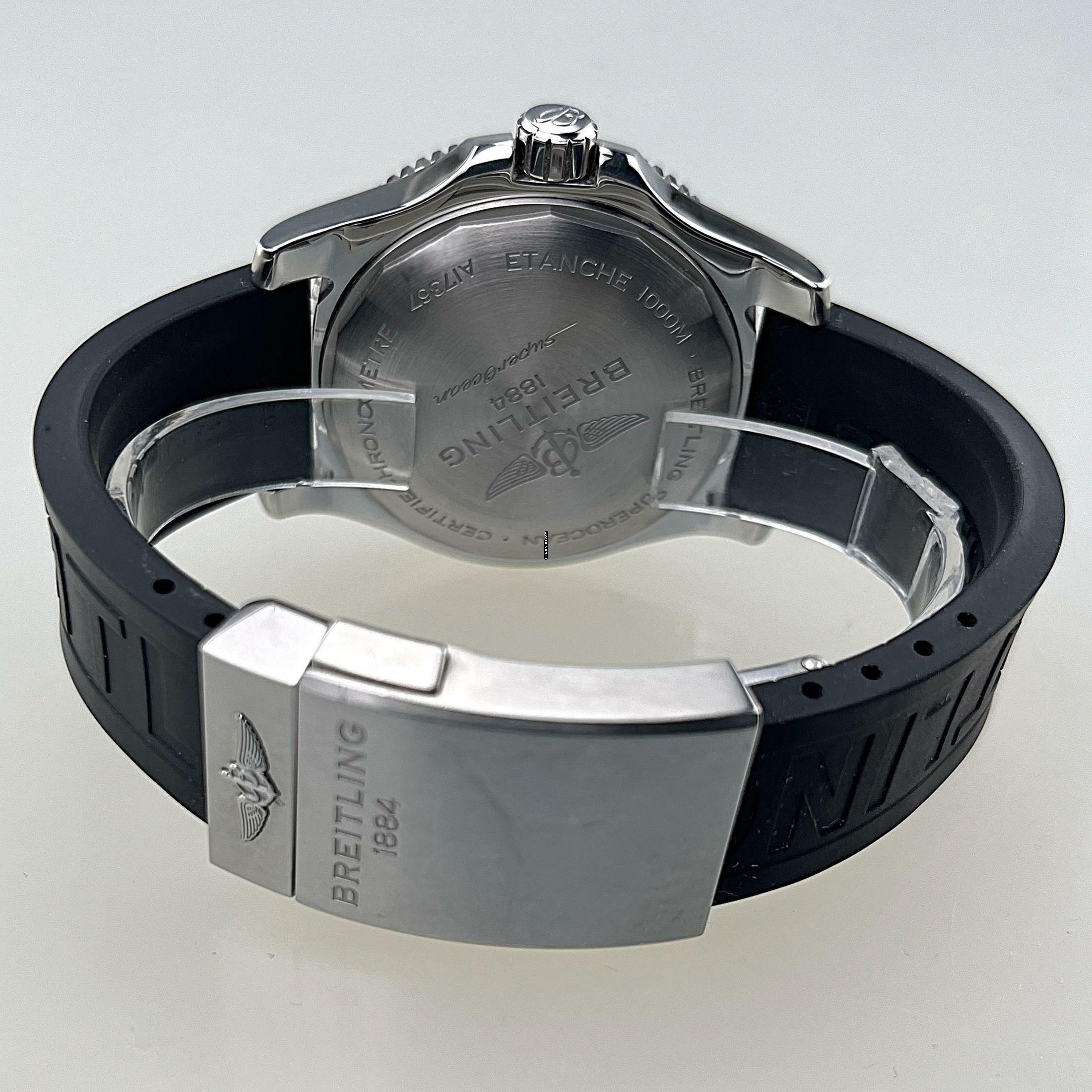 Thumbnail von Breitling Superocean 44 Automatic A17367 Stahlgehäuse Kautschuk plus Stahlarmband ZB schwarz Full Set plus Original Breitling Stahlarmband