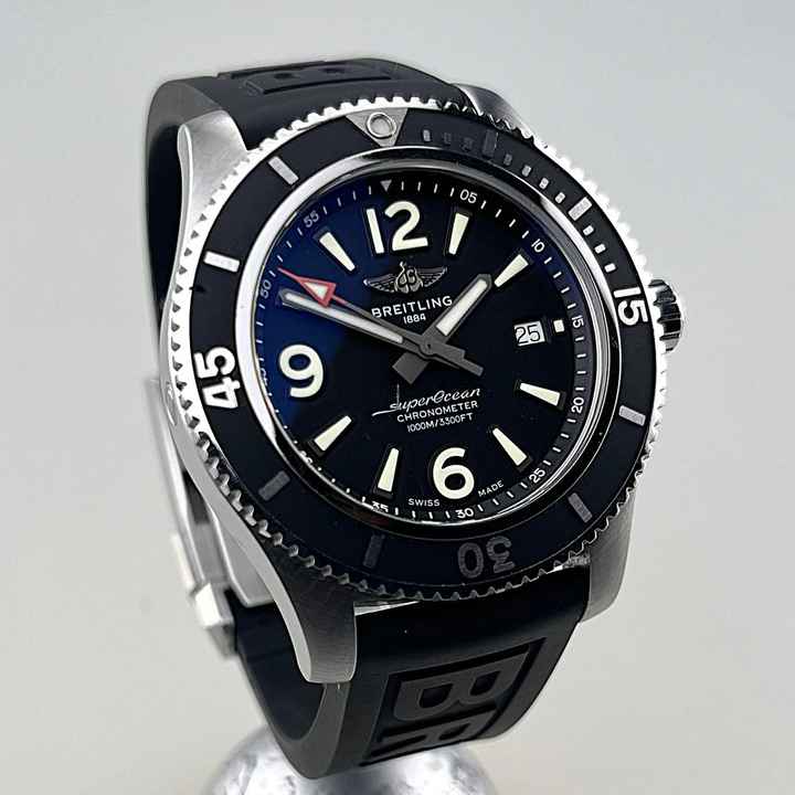  Breitling Superocean 44 Automatic A17367 Stahlgehäuse Kautschuk plus Stahlarmband ZB schwarz Full Set plus Original Breitling Stahlarmband 
