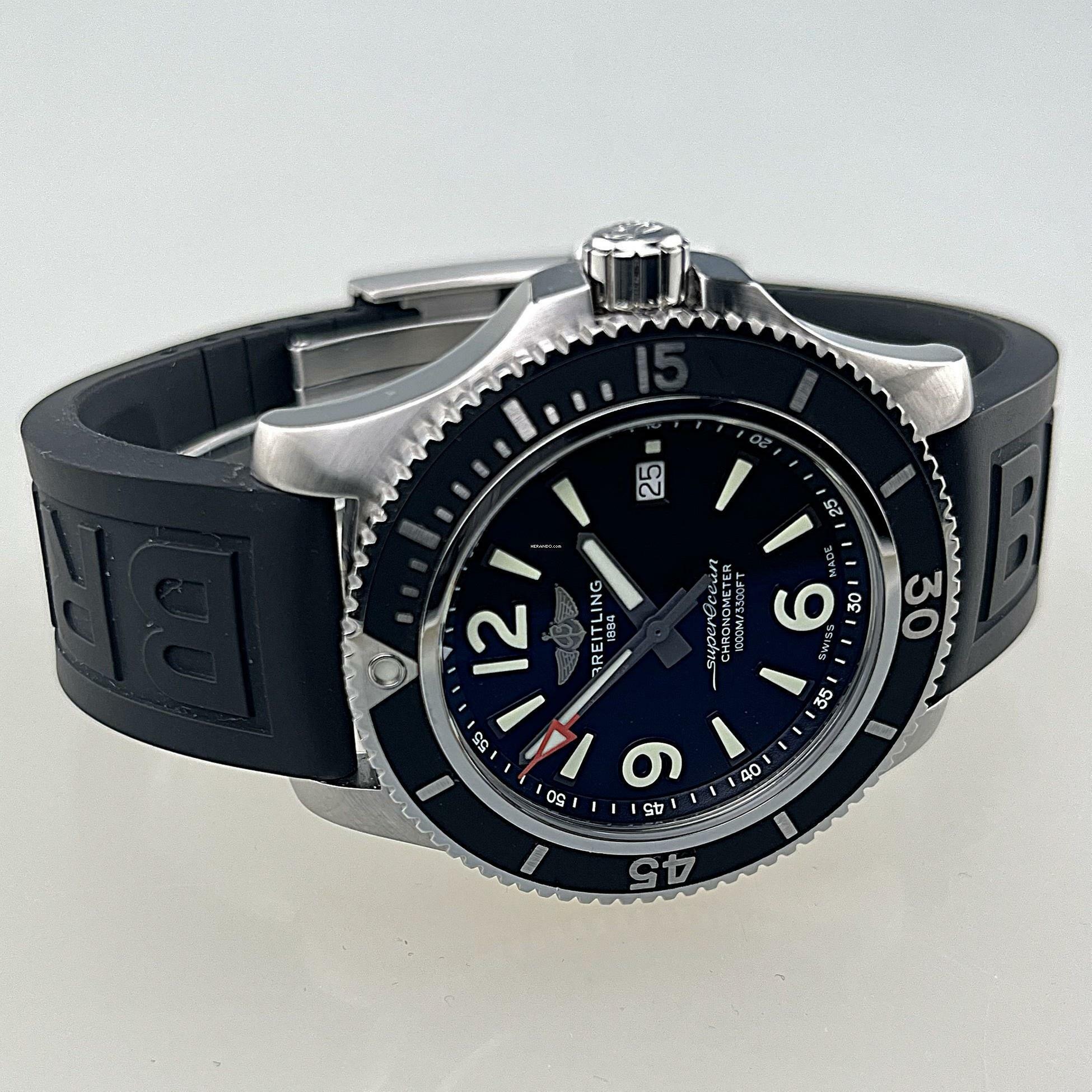 Thumbnail von Breitling Superocean 44 Automatic A17367 Stahlgehäuse Kautschuk plus Stahlarmband ZB schwarz Full Set plus Original Breitling Stahlarmband