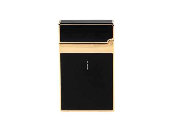  S.T. Dupont Feuerzeug Linie 2 Chinalack Schwarz Gelbgold Ref.016884 Full Set Linie 2 