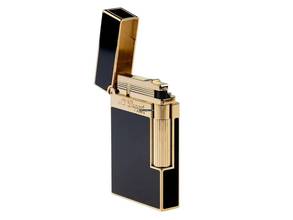 Thumbnail von S.T. Dupont Feuerzeug Linie 2 Chinalack Schwarz Gelbgold Ref.016884 Full Set Linie 2