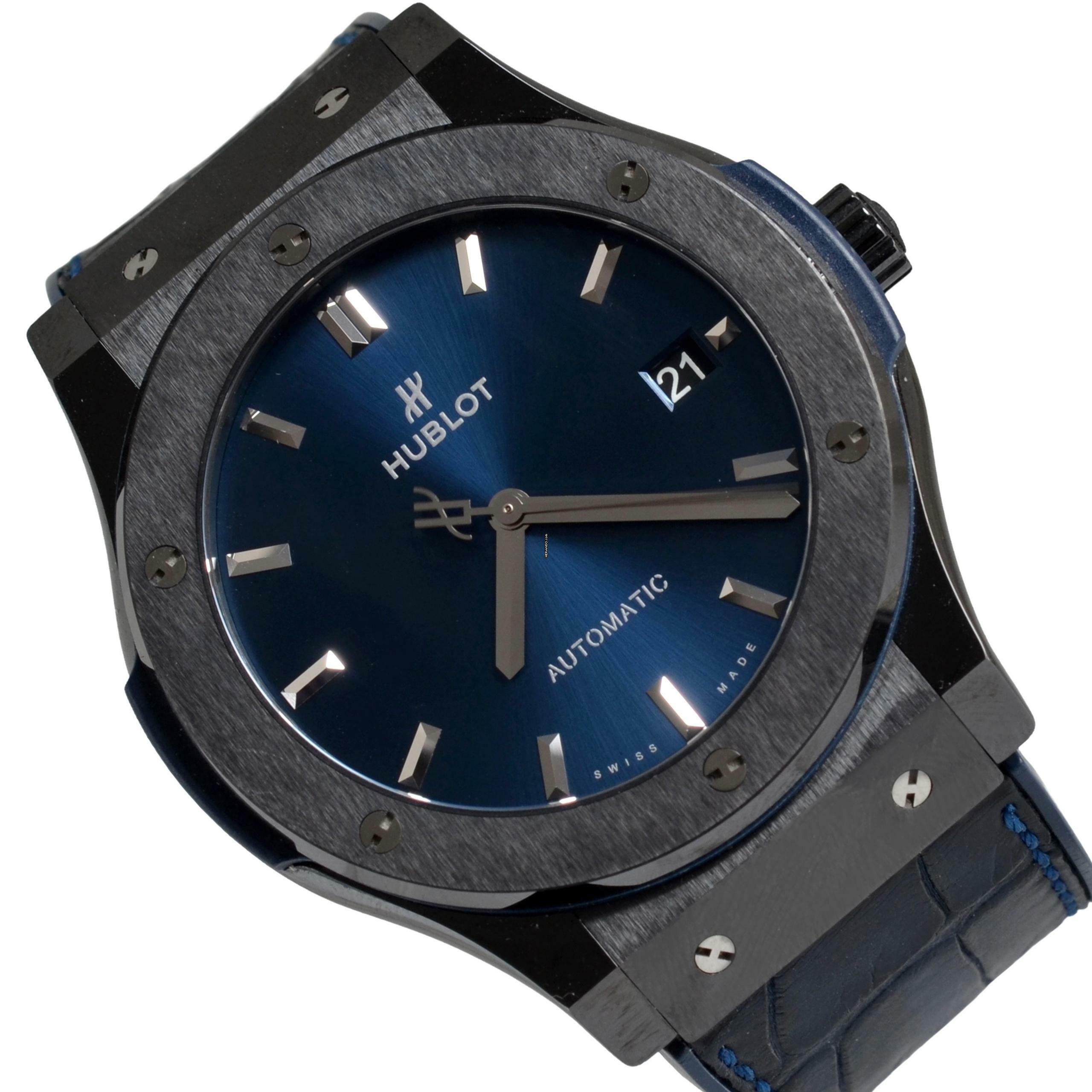  Hublot Classic Fusion Blue Oversize 45MM blue Ceramic Full Set Like NEW 