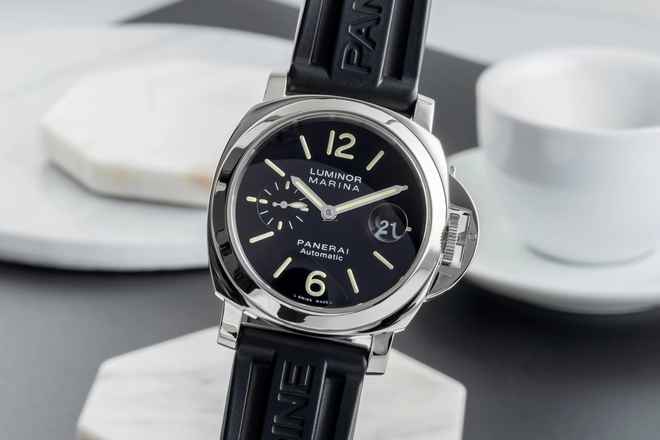  Panerai Luminor Marina Automatic Datum Edelstahl Herrenuhr Ref. PAM00104 B&P 