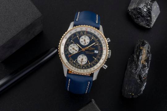  Breitling Old Navitimer Chronograph Stahl / Gold Automatik Herrenuhr Ref D13322 