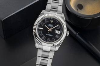 Thumbnail von Rolex Datejust II Stahl / Weissgold Black Roman Dial Automatik Ref. 116334 B&P
