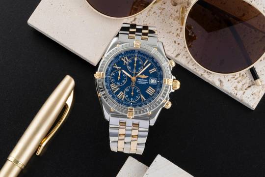  Breitling Crosswind Chronograph Stahl / Gold Automatik Herrenuhr B13055 