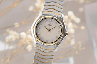 Thumbnail von Ebel Classic Wave Lady Stahl / Gold Damenuhr Diamonds Ref. E1090121 Box