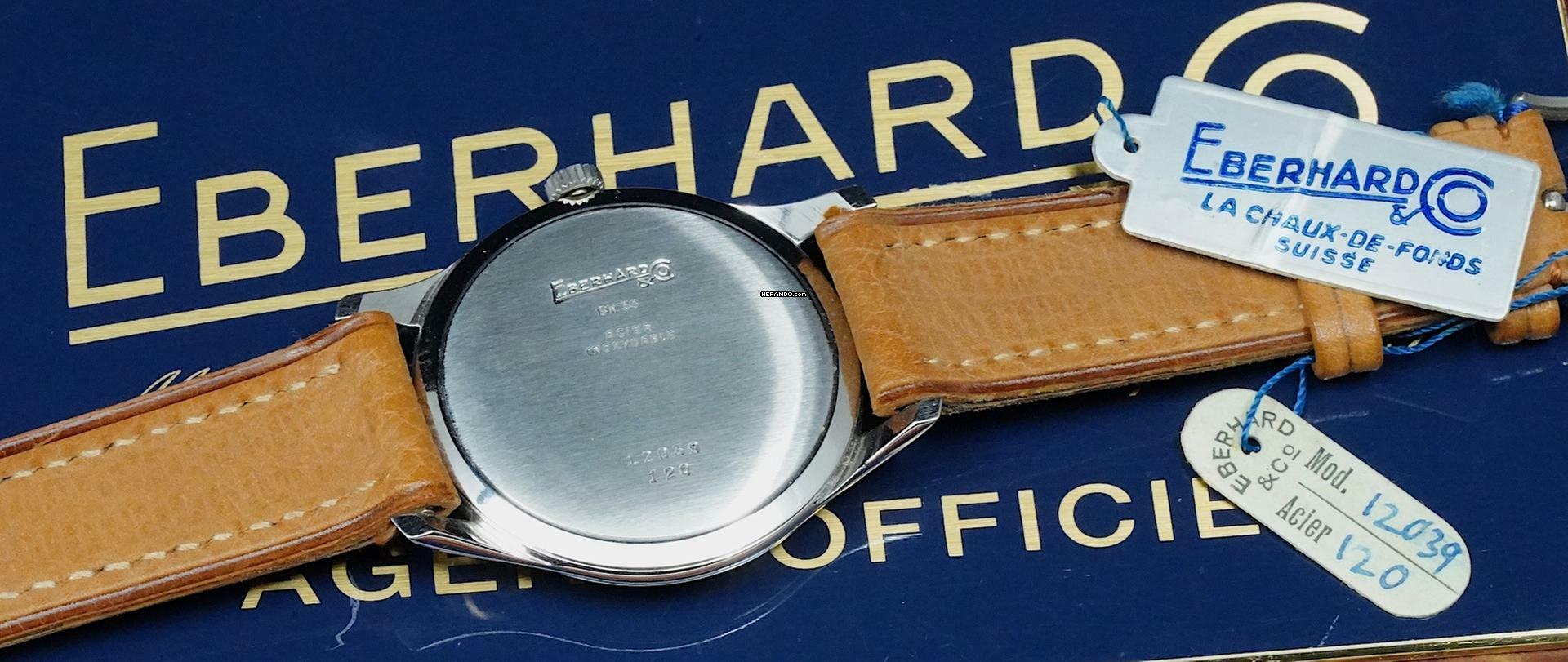 Thumbnail von Eberhard & Co. NOS 1950'S OVERSIZE STEEL 38MM CALATRAVA RARE VINTAGE