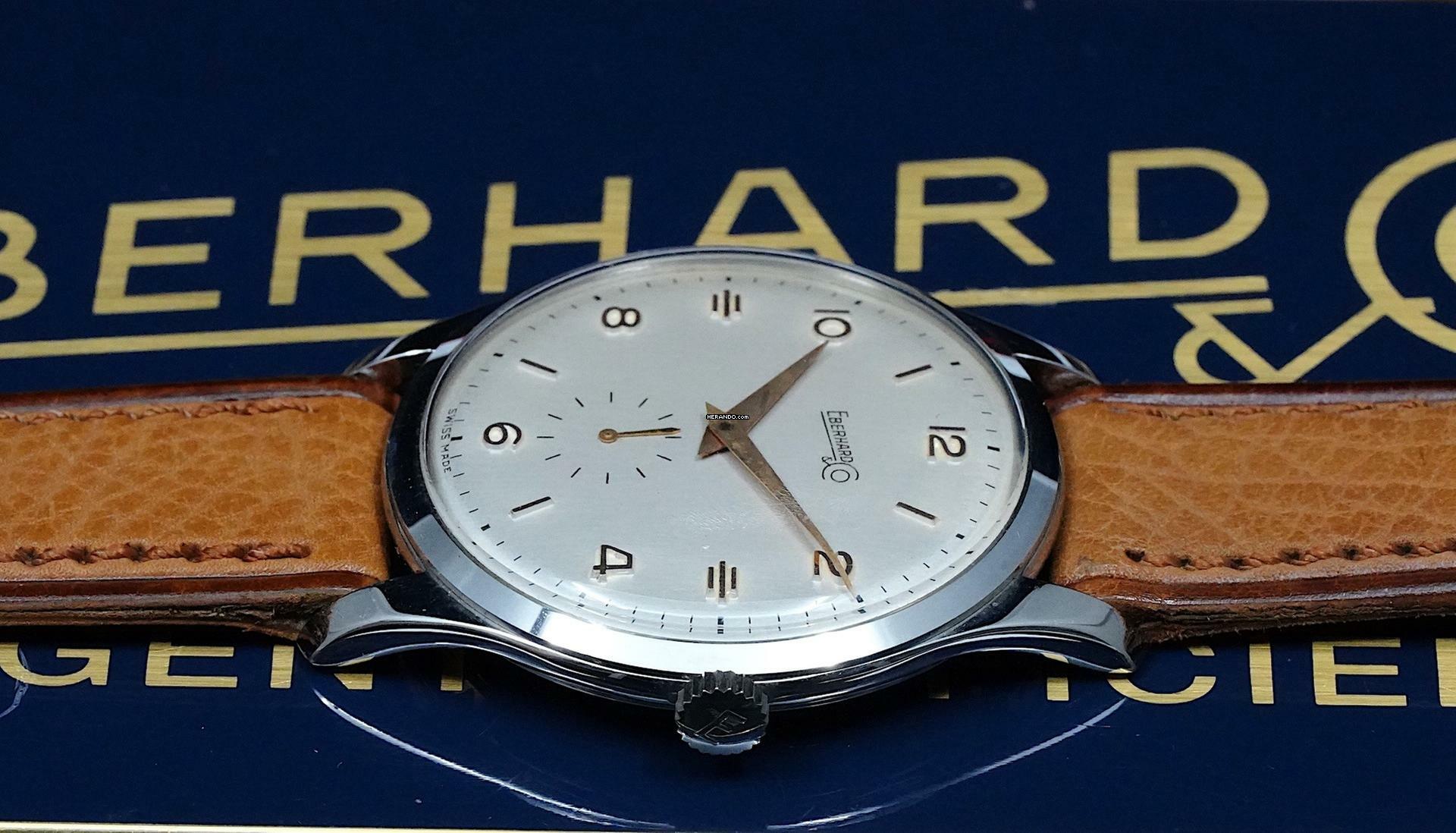 Thumbnail von Eberhard & Co. NOS 1950'S OVERSIZE STEEL 38MM CALATRAVA RARE VINTAGE