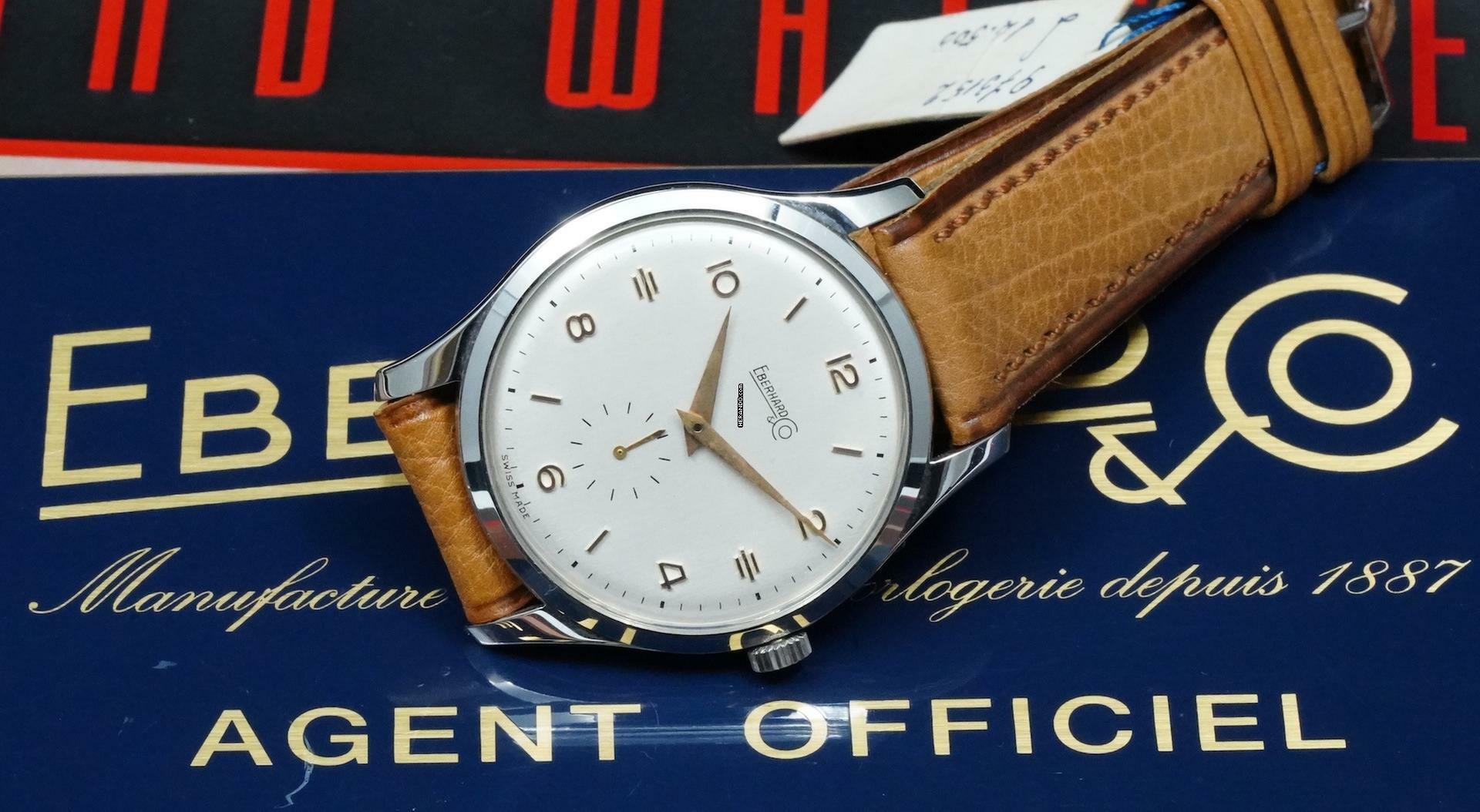 Thumbnail von Eberhard & Co. NOS 1950'S OVERSIZE STEEL 38MM CALATRAVA RARE VINTAGE