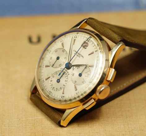  Universal Genève Compax 18K PINK GOLD 1950'S COMPAX CHRONOGRAPH RARE VINTAGE 