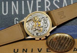 Thumbnail von Universal Genève Compax 18K PINK GOLD 1950'S COMPAX CHRONOGRAPH RARE VINTAGE