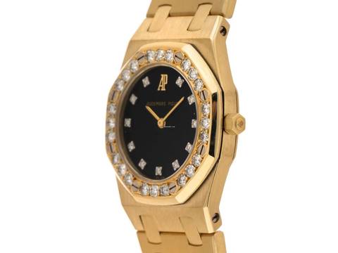  Audemars Piguet Royal Oak Lady 18kt Gelbgold Diamanten Ref.6008BA 1988 Full Set wie Neu Vintage Royal Oak 18kt Gelbgold Diamanten 105g 
