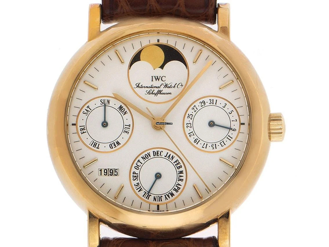 IWC Portofino Perpetual Calender Ref.IW3541 1993 Full Set sehr gut Vintage Portofino Perpetual Calendar 18kt Gelbgold 61g