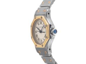 Thumbnail von Cartier Santos Octagon PM kleines Modell Ref.187903 1996 original Box sehr gut Vintage Santos Octagon PM kleines Modell