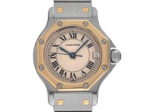 Thumbnail von Cartier Santos Octagon PM kleines Modell Ref.187903 1996 original Box sehr gut Vintage Santos Octagon PM kleines Modell