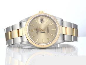 Thumbnail von Rolex Oyster Perpetual Date 34 Mm Edelstahl Gelbgold 750 15223 1997 Automatik Gold Medium