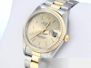 Thumbnail von Rolex Oyster Perpetual Date 34 Mm Edelstahl Gelbgold 750 15223 1997 Automatik Gold Medium