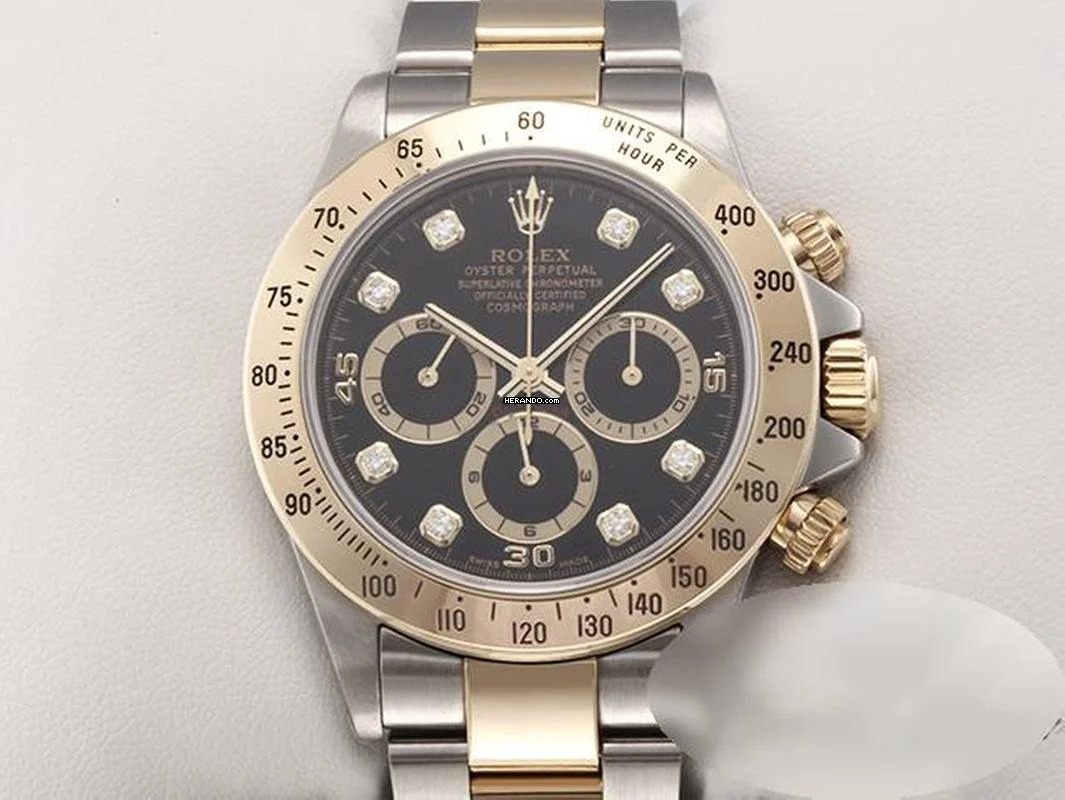 Rolex Daytona 16523 2000 Zenith Stahl Gelbgold 750 Diamanten Chronograph Gold