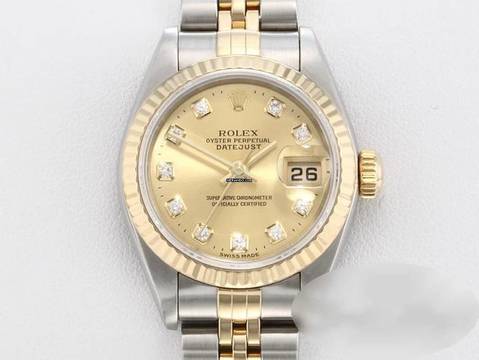  Rolex Lady-Datejust Edelstahl Gelbgold 750 Diamanten 1996 Automatik Gold 