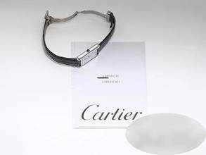 Thumbnail von Cartier Tank Must Großes Modell 2002 Silber 925 Lederband W1014154 Damen Herren