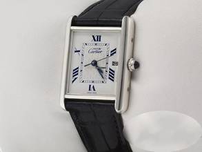 Thumbnail von Cartier Tank Must Großes Modell 2002 Silber 925 Lederband W1014154 Damen Herren