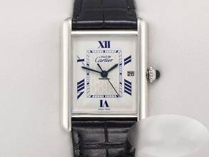 Thumbnail von Cartier Tank Must Großes Modell 2002 Silber 925 Lederband W1014154 Damen Herren
