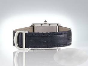 Thumbnail von Cartier Tank Must Großes Modell 2002 Silber 925 Lederband W1014154 Damen Herren