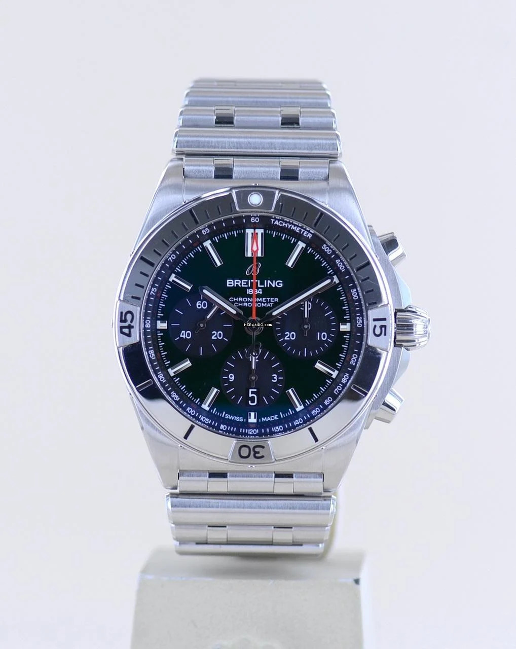  Breitling Chronomat 42 Chronograph 42 mm Bentley British Racing green B+P Stahlband 