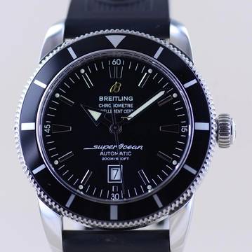 Breitling Superocean Heritage 46 46mm Automatic Black Stahl Milanaise Rubber 