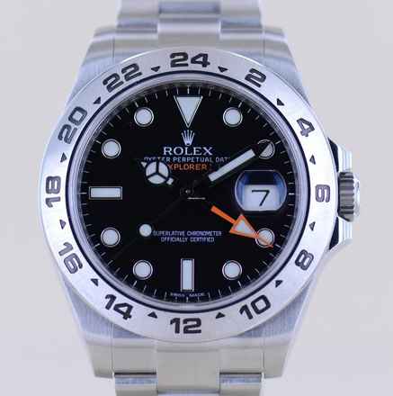  Rolex Explorer II 216570 black Dial Orange Hand Top Klassiker LC100 B+P 