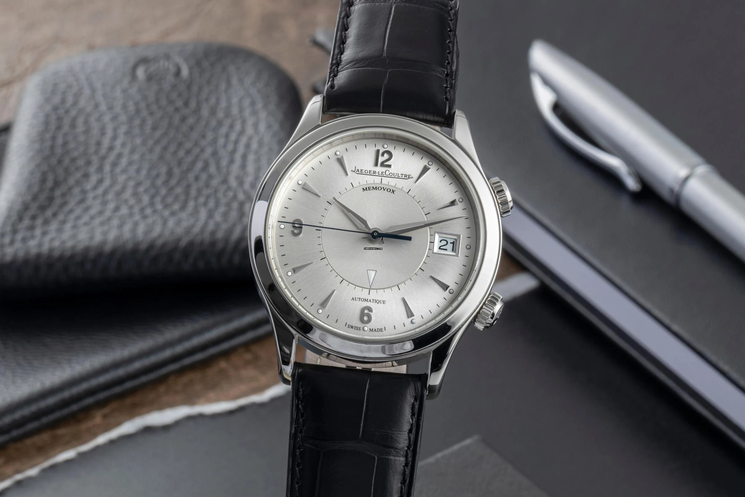Jaeger-LeCoultre Memovox Stahl Automatik Herrenuhr Ref. Q1418430 174.8.96
