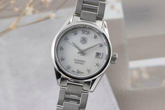 Thumbnail von TAG Heuer Carrera Lady Automatik Stahl MOP Diamanten Ref. WAR2414.BA0776 B&P 2018