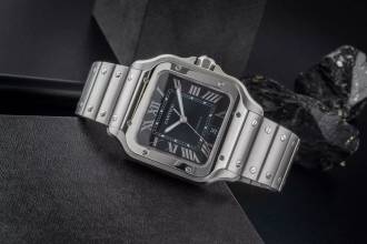 Thumbnail von Cartier Santos Stahl Green Dial Automatik Herren Ref WSSA0062 Box & Papiere 2023