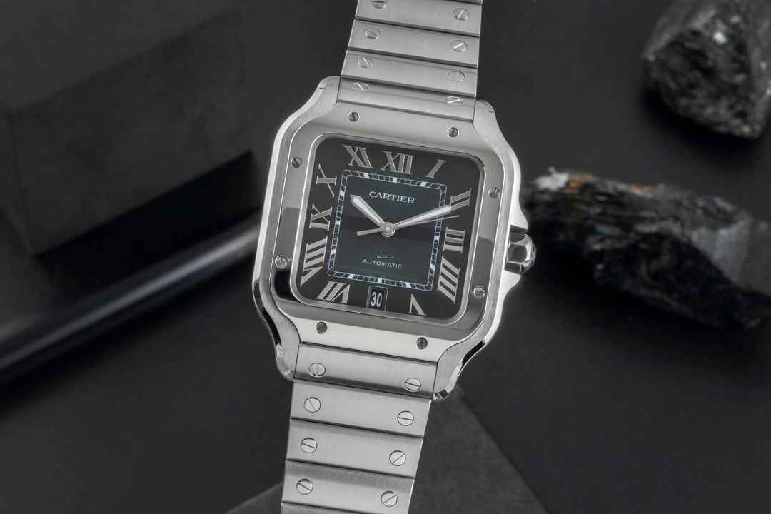  Cartier Santos Stahl Green Dial Automatik Herren Ref WSSA0062 Box & Papiere 2023 