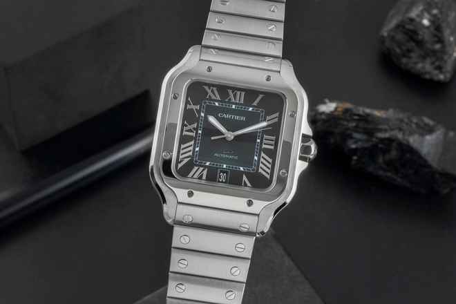  Cartier Santos Stahl Green Dial Automatik Herren Ref WSSA0062 Box & Papiere 2023 