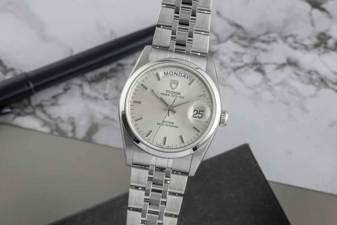  Tudor Prince Date Day Silver Dial Edelstahl Automatik Herren Ref. 76200 