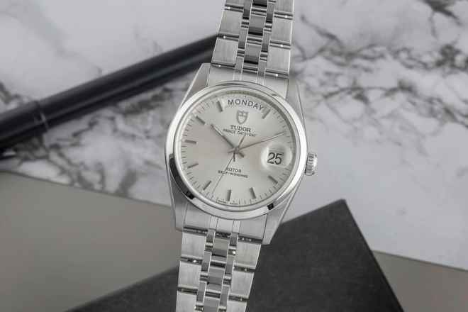  Tudor Prince Date Day Silver Dial Edelstahl Automatik Herren Ref. 76200 