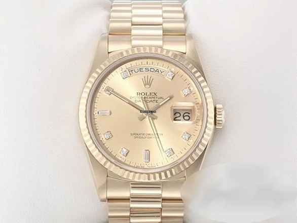  Rolex Day-Date 36 36mm 18238 1991 Lc100 Gelbgold 750 Diamanten Automatik Gold 