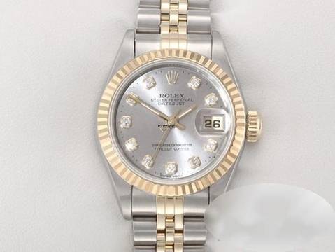  Rolex Lady-Datejust Edelstahl Gelbgold 750 Diamanten Automatik Gold Stahl Stainless Steel 18kt Yellow Gold Jubilé-band Chronometer Oyster 