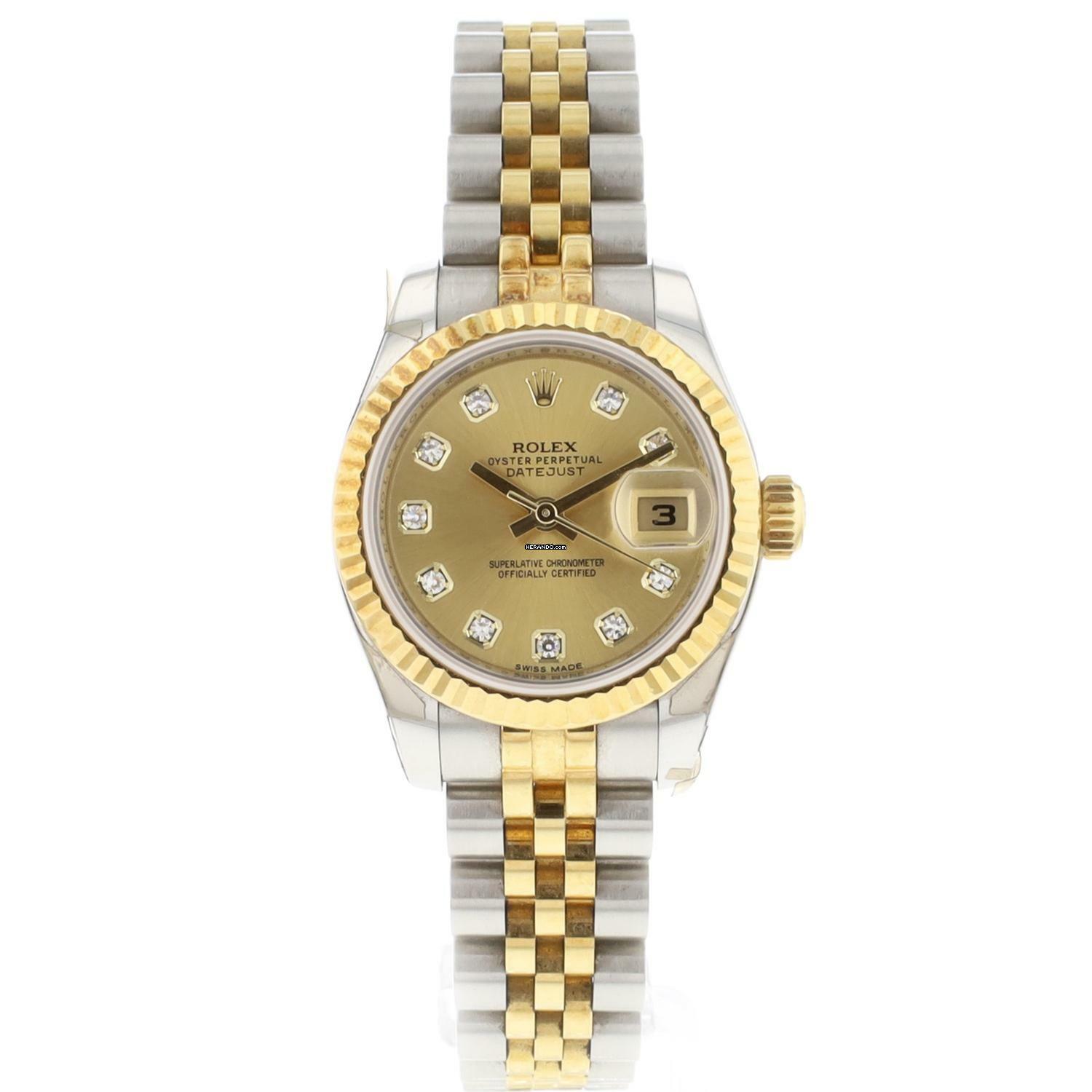  Rolex Lady-Datejust 26 Jubilee Steel/Gold Diamond Dial 