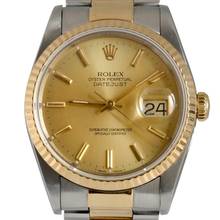 Thumbnail von Rolex Datejust 36 16233 champagne dial 1988 Full Set