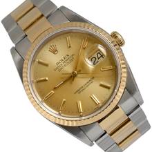 Thumbnail von Rolex Datejust 36 16233 champagne dial 1988 Full Set